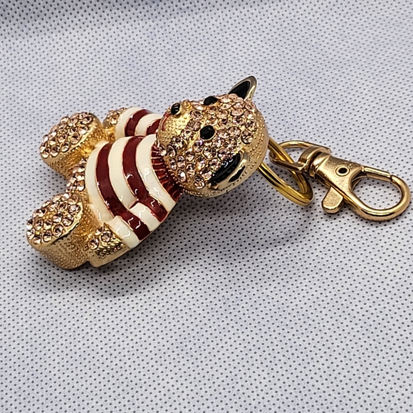 Rhinestone keychain with swivel and clasp. - Picture 2 of 3